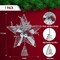 Ornativity Silver Star Tree Topper - Christmas Glitter Silver Star Holiday Tree Top Decoration with Silver Bells and Mistletoe and Red Berries